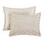 7 pièces, beige, édredon pour grand lit, diagonale, confort toutes saisons, ensemble de literie de luxe, jupe de lit de 15 pouces avec motif beige, rembourrage et coussins décoratifs