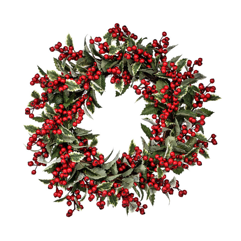 Couronne de 24 po Holly & Berry