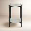 Table de bout en marbre avec plateau de rangement Blanche