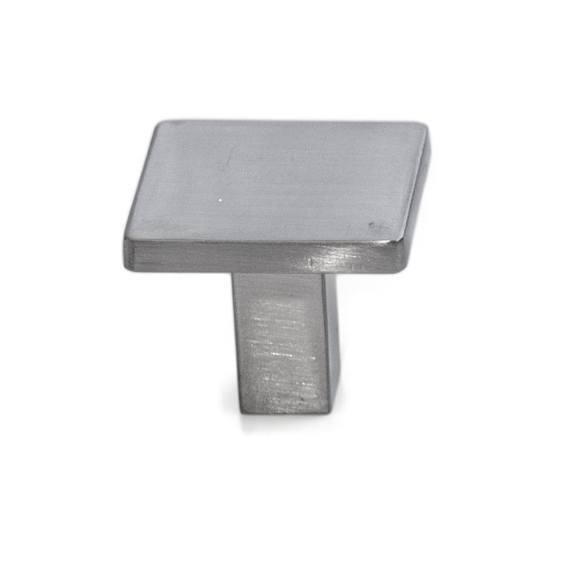 1" Length Square Knob, Brushed Nickel