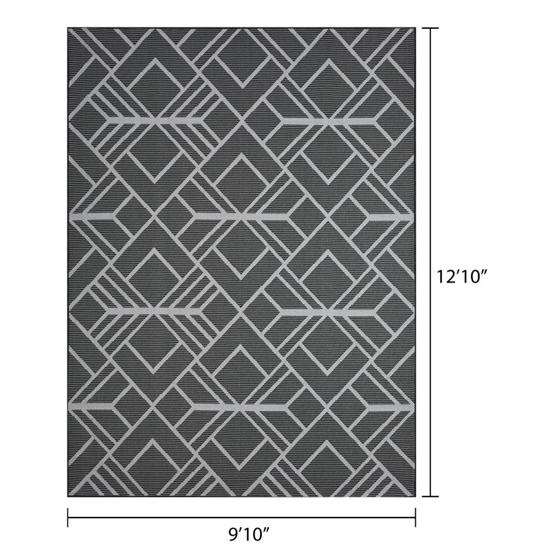 Annie-Jane Washable Geometric Indoor Rug, Rectangle 9'10" x 12'10"