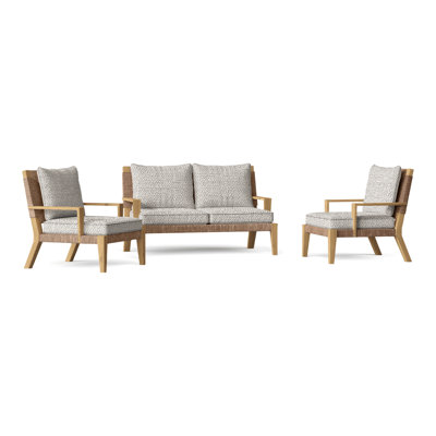 Hadley Outdoor 3 - Piece Teak Conversation Set