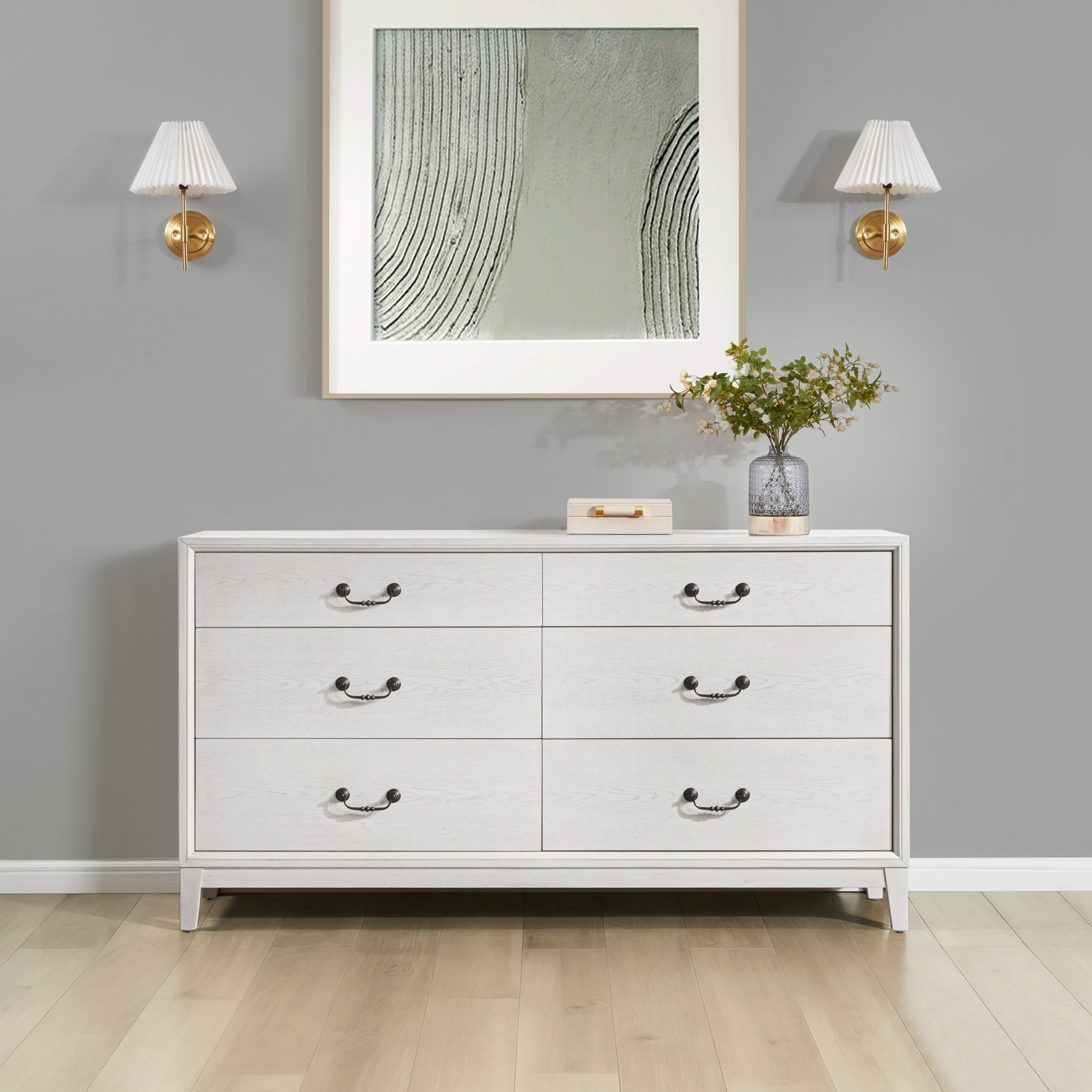 Bartlett 6 Drawer Dresser, White