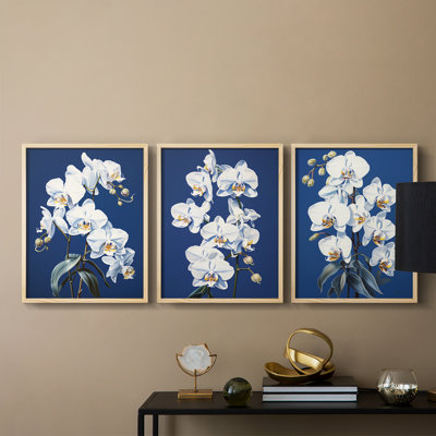 Floral Study Series LVI -Set de 3 estampes numériques giclées -Prêt à accrocher