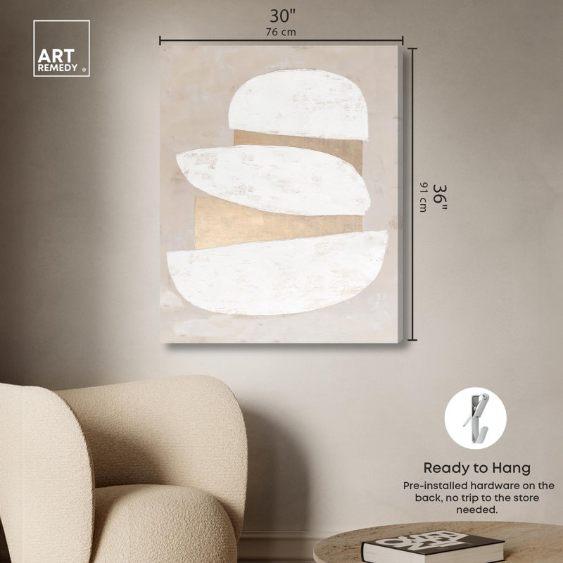 Impression sur toile dorée «Boho» par Art Remedy, H 36 po x l 30 po, Toile tendue avec châssis