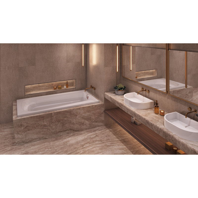 Fairfield 66" x 34" Combination Acrylic Bathtub, Biscuit