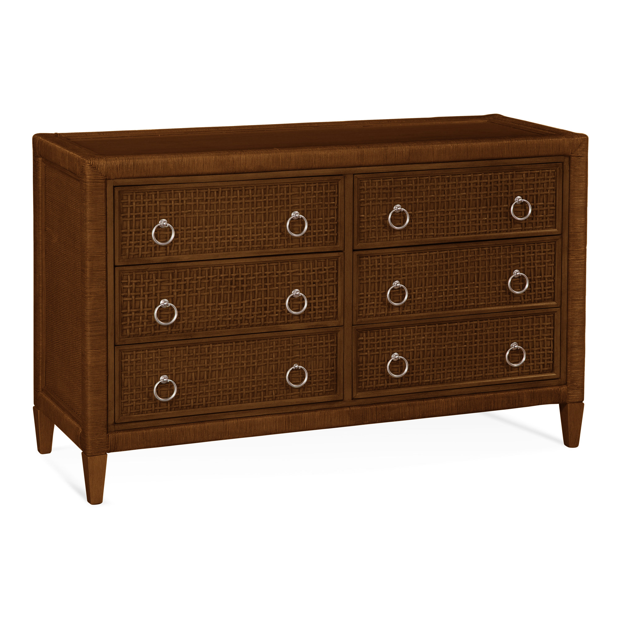 Monterey 6 Drawer 54'' W Dresser, Coffee, Satin Nickel, No