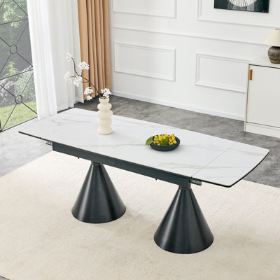 Tables de salle à manger extensibles (table seulement, sans chaises, avec plateau et pieds)