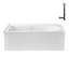Baignoire en alcôve en acrylique blanc brillant avec drain extérieur 60 po x 32 po Streamline-108366728