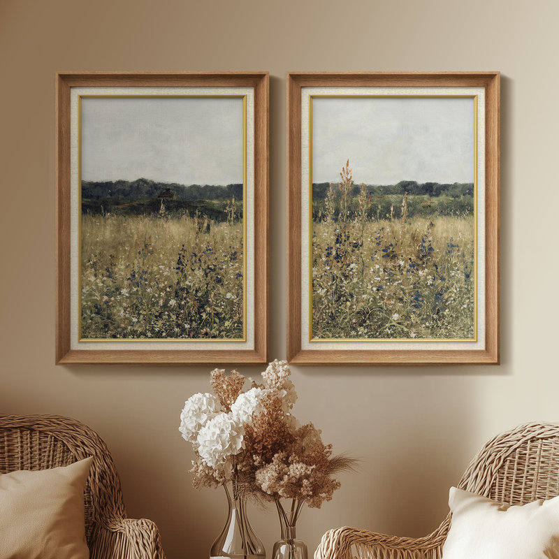 Ensemble de 2 œuvres d'art encadrées de qualité supérieure sur toile de qualité supérieure avec cadre de 26 po x 36 po