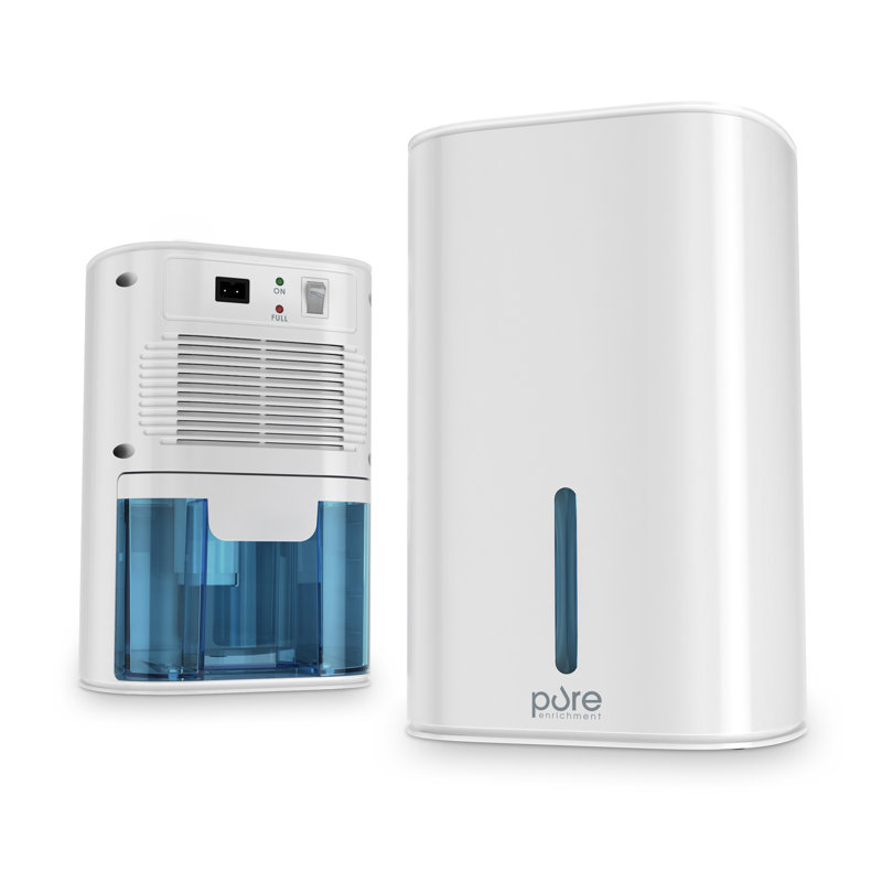 PureDry Mini White Compact Dehumidifier with Removable Water Tank