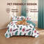 Ensemble de literie et de rideaux 9 pièces, couvre-lit matelassé à imprimé de plumes bleu sarcelle avec 6 panneaux de fenêtre assortis et 2 taies décoratives, couvre-lit toutes saisons en microfibre, adapté aux animaux de compagnie-129124539