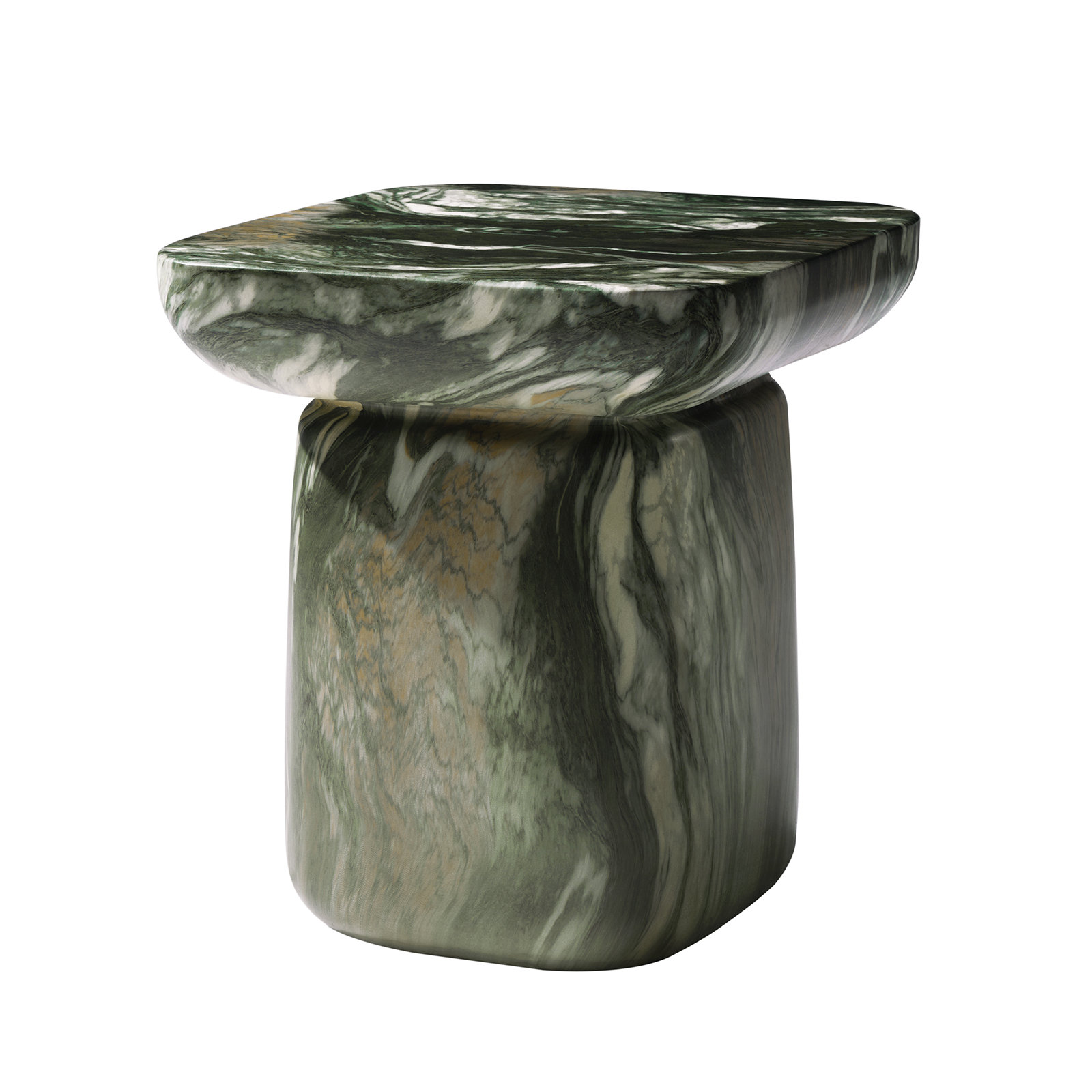 Alduara 19.75" Tall Modern Concrete Top End Table, Green