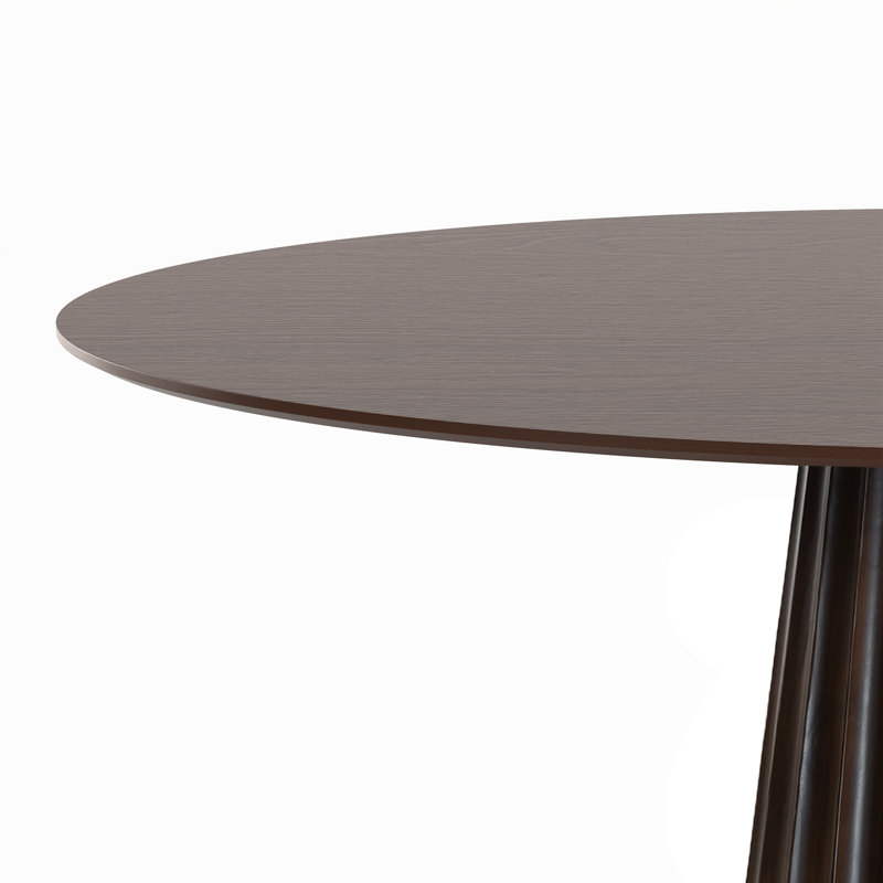 67" Pedestal Solid Wood Oval Dining Table Seats 6, Walnut