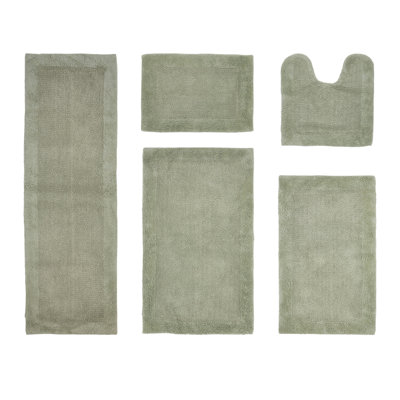 Makaylyn 100% Cotton Tufted Premium 5 Piece Bath Rug Set Machine Washable Reversible Ultra Soft & Absorbent Bathroom Rugs