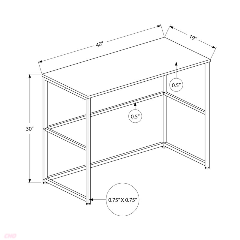 Bureau d'ordinateur, bureau personnel, ordinateur portable, installation à gauche, à droite, tiroirs de rangement, L 40 po, travail, contemporain, moderne