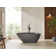 Freestanding Soaking Stone Resin Bathtub with Polished Chrome Overflow and Pop Up Drain