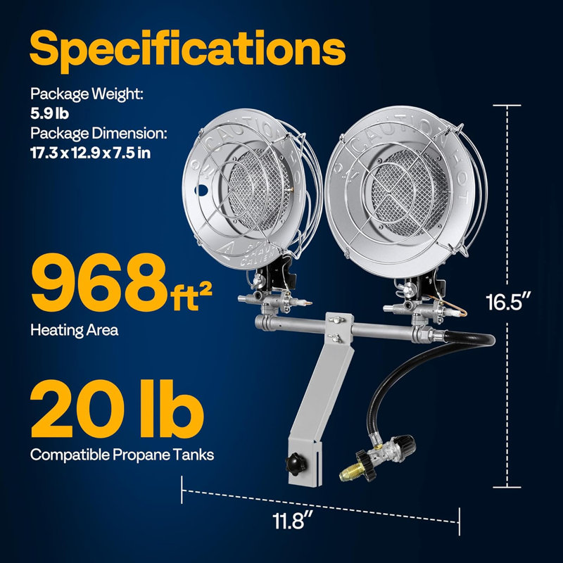 30000 BTU Stainless Steel Propane Tank Top Portable Patio Heater