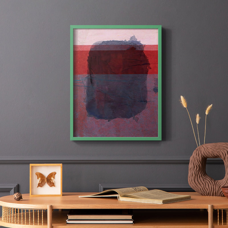 «Souvenir de Rothko I», reproduction encadrée - bois massif, H 10 po x l 8 po, Cadre simple vert