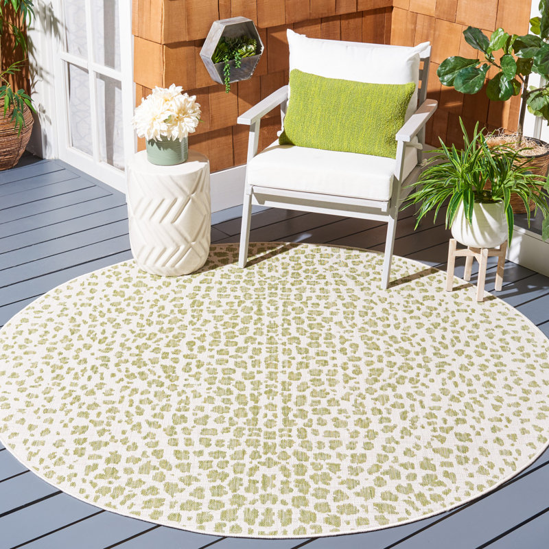 Chassi Performance Abstract Indoor/Outdoor Area Rug, Round 6'7"