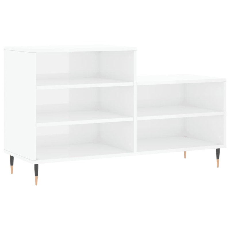 10 Pair Shoe Storage Cabinet, High Gloss White