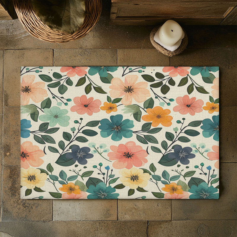 Flowering Spring Meadow Braided Rug, Rectangle 3' x 5'