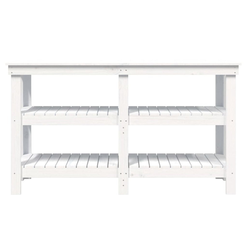 Bartucca Workbench Wooden Surface, White, 80cm H x 142.5cm W x 50cm D.