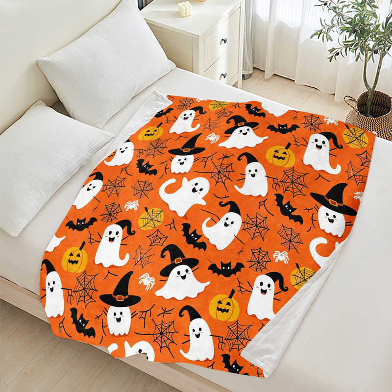 Jeté en flanelle JYK Halloween, Halloween Ghost Pattern