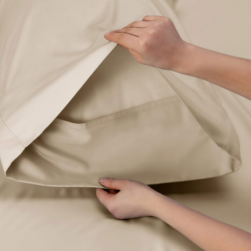 Essential Collection Cooling Rayon Derived from Bamboo Sheet Set, King Sheet Set with 2 Pillowcases, Beige