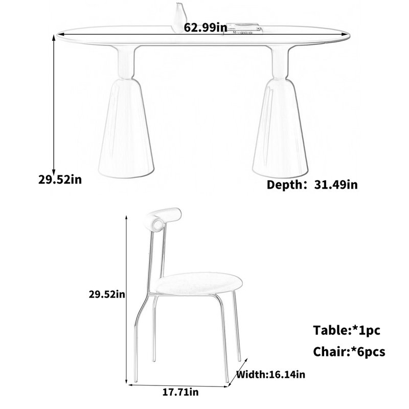 Modern simple light luxury dining table