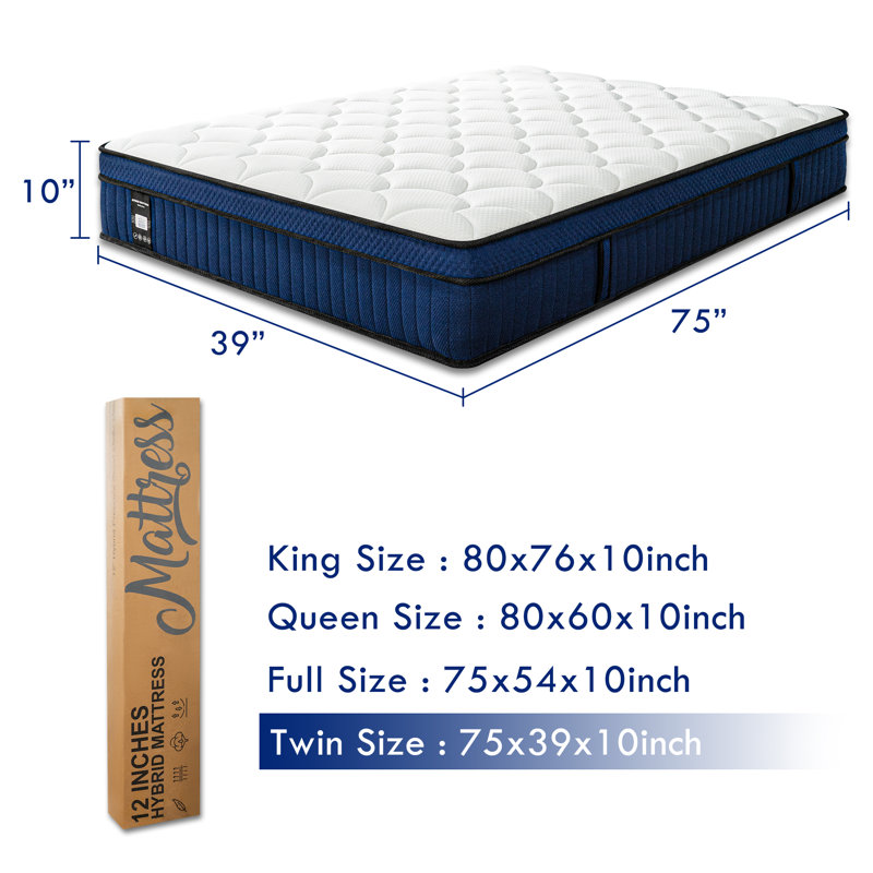 12'' Medium Gel Memory Hybrid Mattress in a Box