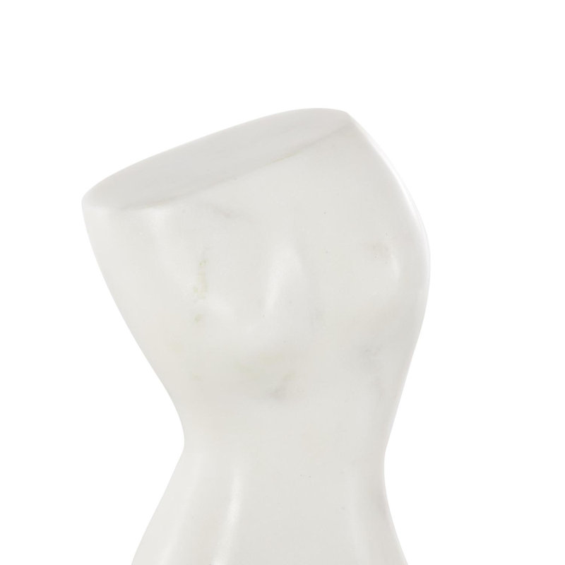 Cole And Grey Marble Abstract Form Sculpture With Black Block Base