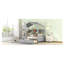 Lit simple en bois avec 2 tiroirs, lit pour enfant avec tablette de rangement, gris
