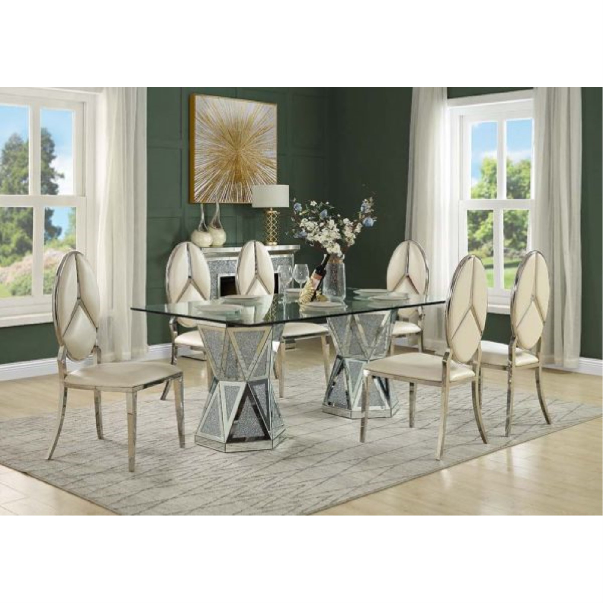 Everly Quinn Hinz Round Dining Table in Mirrored - Wayfair Canada