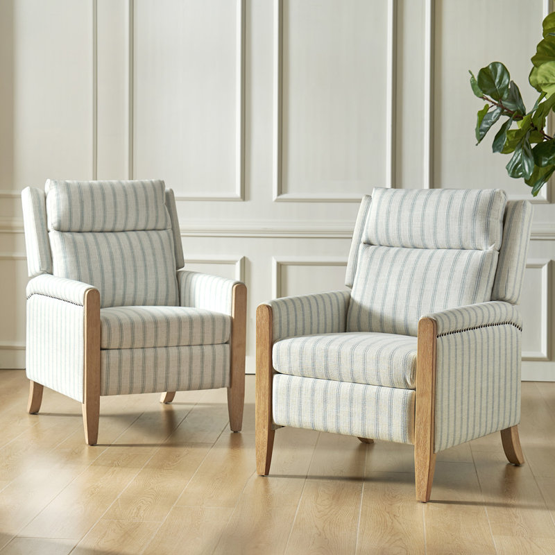 Fauteuil inclinable de 28,74 po Terren, Bleu rayé