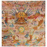 Gold Alchemy Contemporary Silk Rug - 7'11" x 8'7"