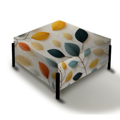 Organic Symmetry - Abstract Large Square Ottoman
