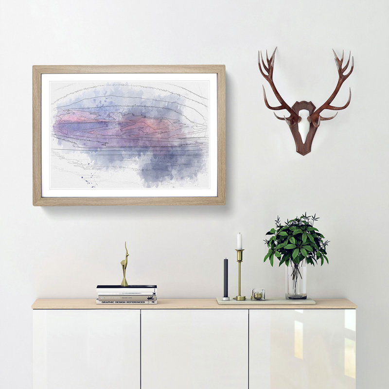 Light Clouds - Picture Frame Graphic Art Print, Oak Framed, 40cm H x 60cm W x 2cm D