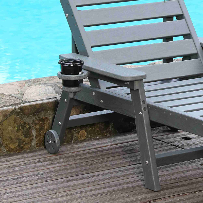 Chaise longue d'extérieur en PEHD, Gris