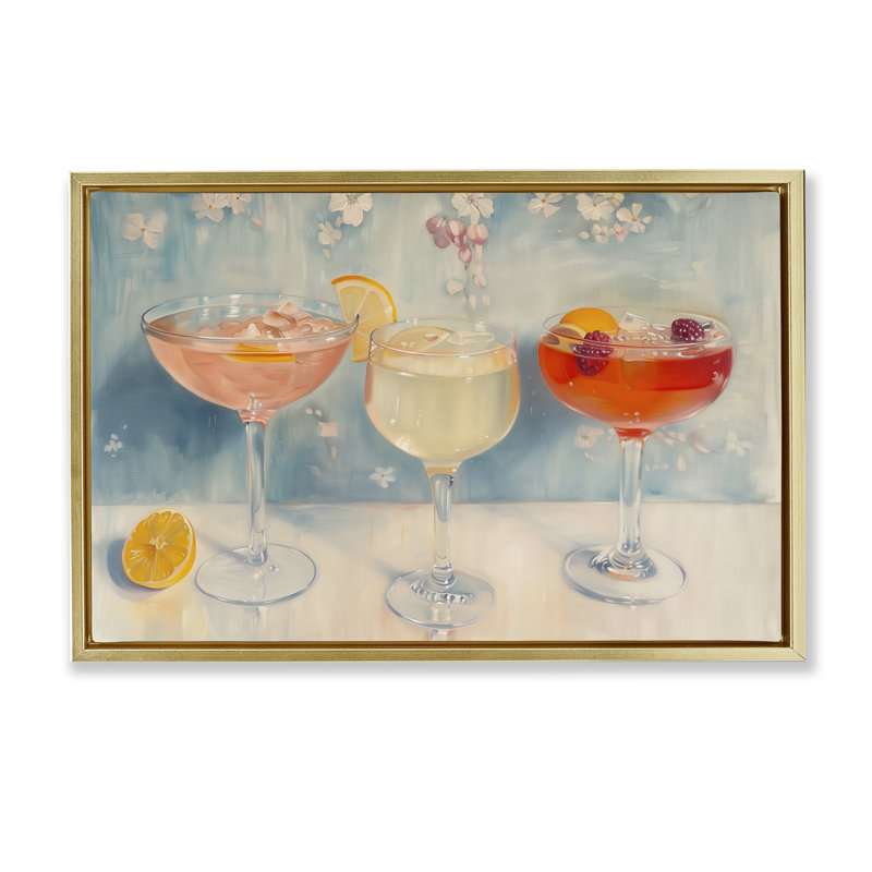  Toile flottante encadrée Fun, H 21 po x l 31 po, Cadre flottant métallique doré