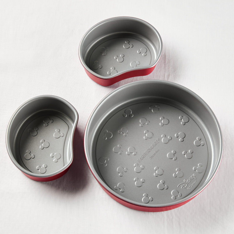 Farberware Red Nonstick 3-Piece Mickey Mouse Cake Pan Set
