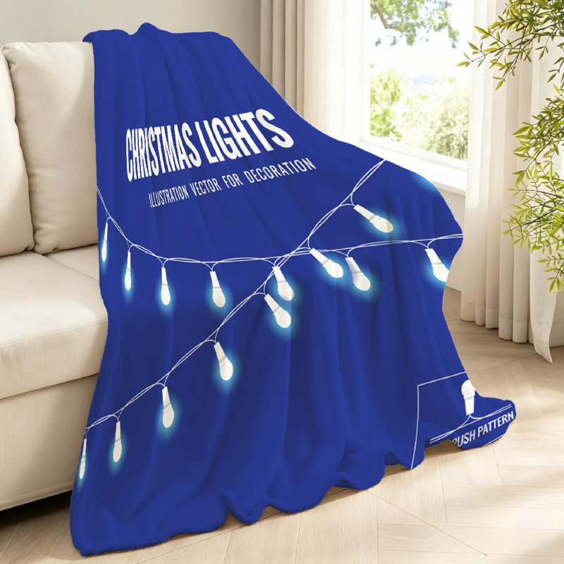 Jeté transparent en flanelle molletonnée, imprimé recto de Noël, Jeté 40 po x 50 po