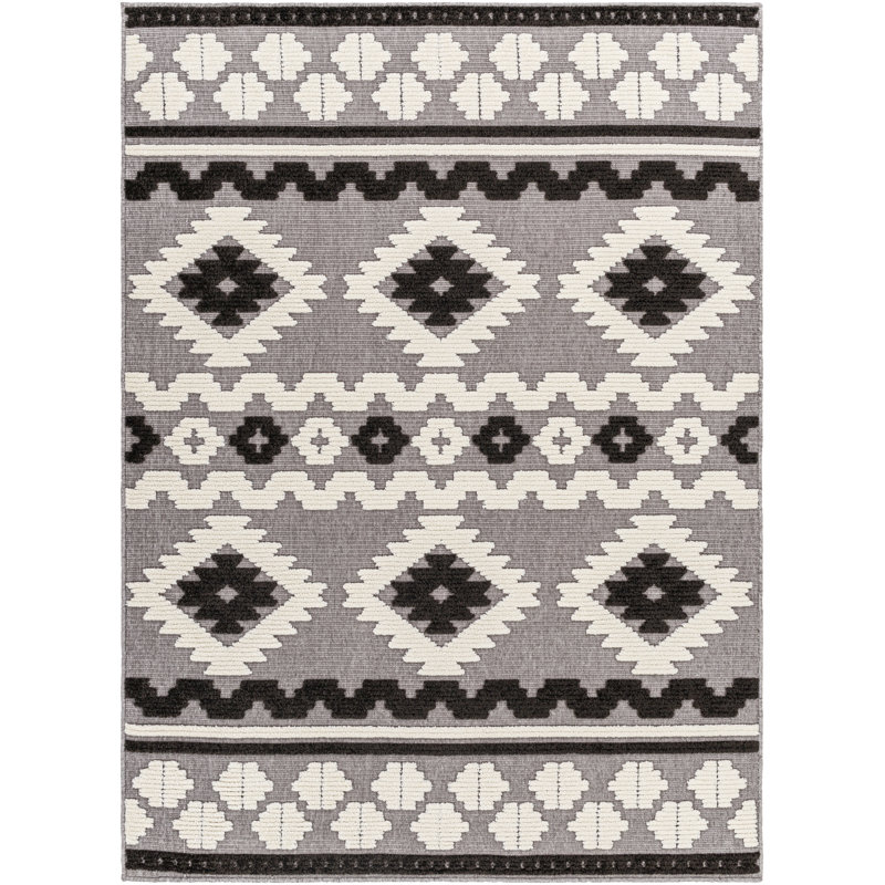 Angeleena Washable Southwestern Indoor Rug, Rectangle 3'3" x 5'