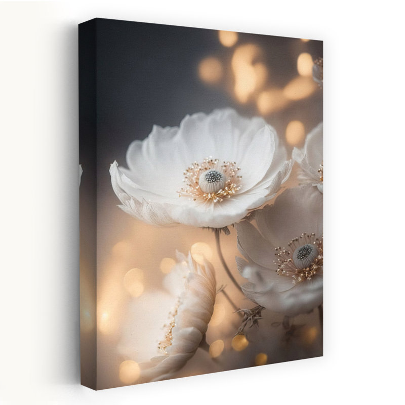 Fleurs éthérées - Affiche murale contemporaine, H 24 po x l 16 po