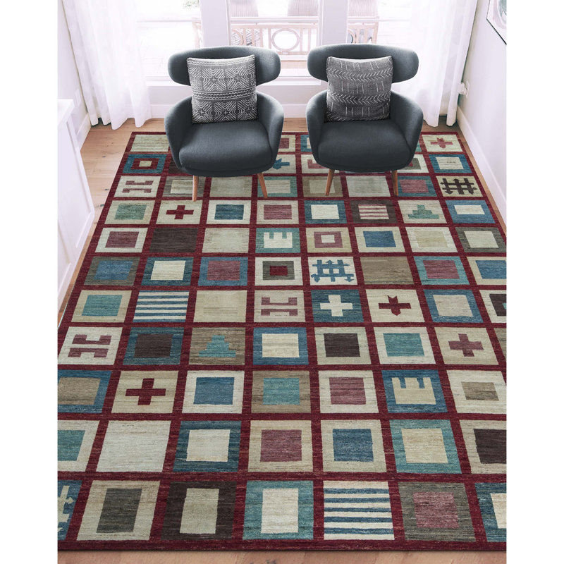 Pakistan Gabeh Wool Patchwork Area Rug
