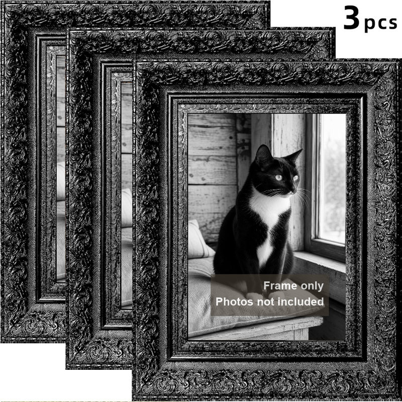 Cadre photo 3 tablettes 11 "x 14" noir pour pendaison de crémaillère, Noir, 3, L 11 po x H 14 po