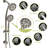 Brushed Nickel Shower System: 4.7" Rain Showerhead, 7 Hand Shower, Adjustable Bar & Arm Multi With Showerhead Slide