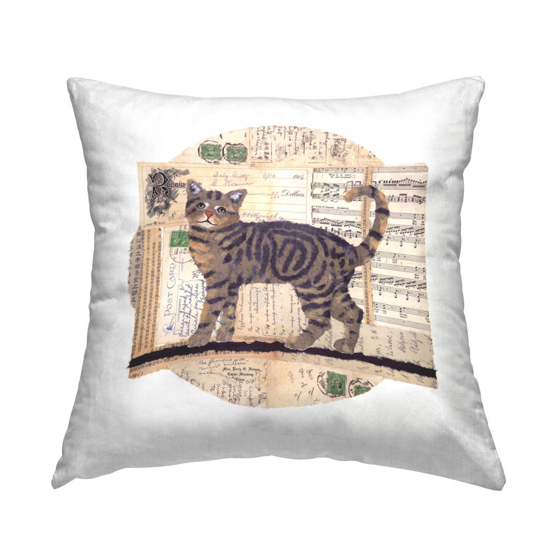 Coussin Tabby Cat Collage, imprimé par Nancy Overton