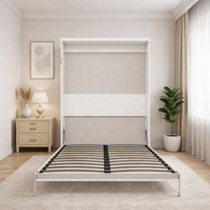 Ensemble de quincaillerie de lit escamotable vertical pour grand lit escamotable Diy, cadre de lit gris