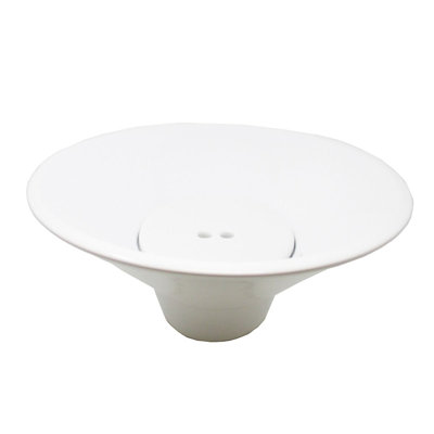 WS Bath Collections Deco 17.7'' Glossy White Ceramic Circular Bathroom Sink